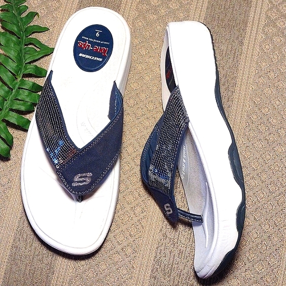 Skechers Shoes - Skechers Tone Ups Sequin Thong Sandals